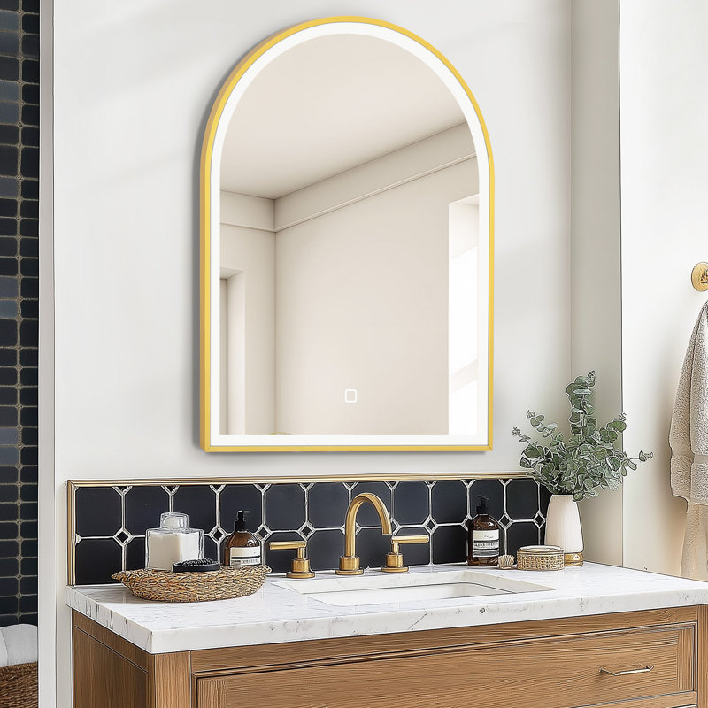 Miroir de salle de bain Murvin, Doré