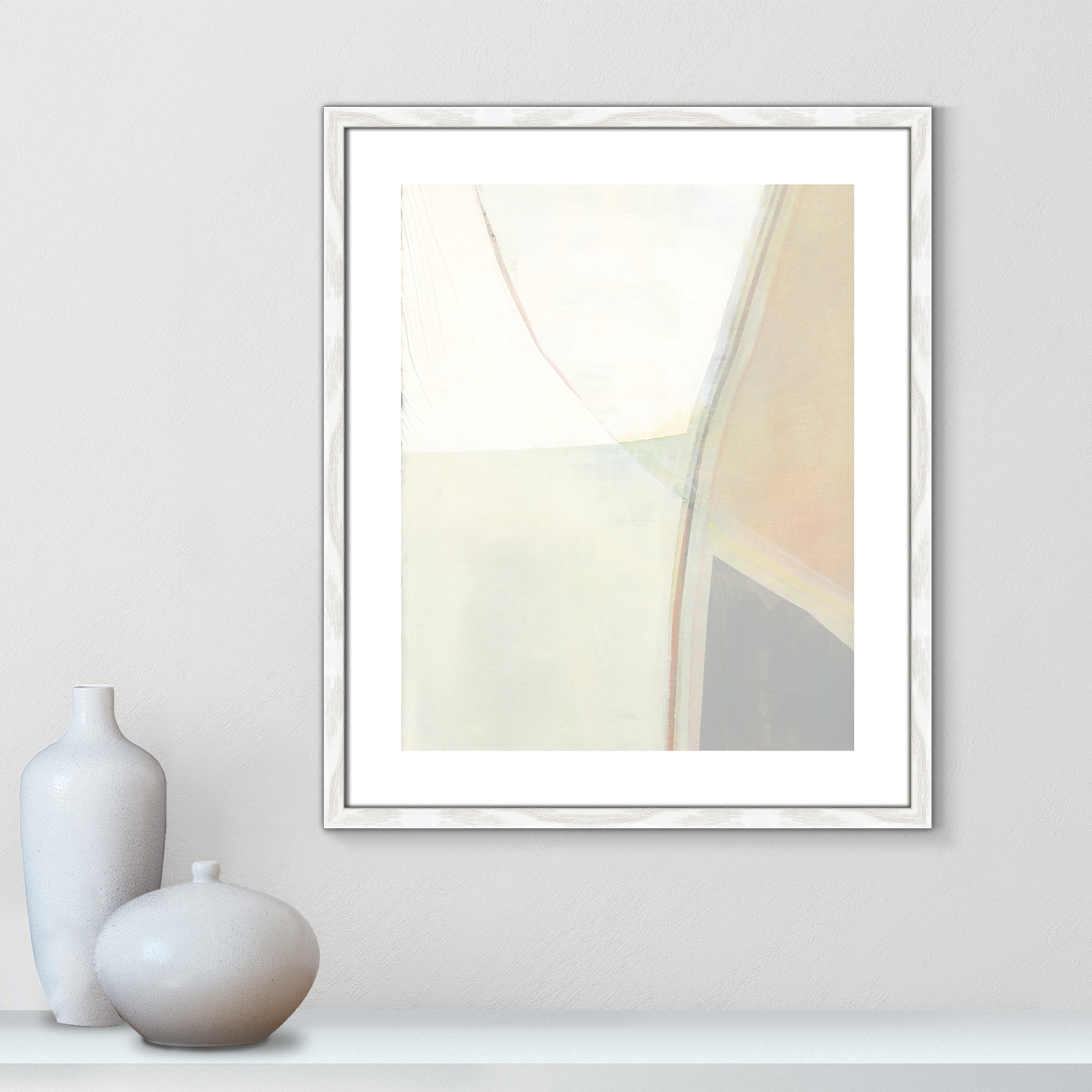 Alexandria "In Neutral II" Painting by Cartissi, 25.5" H x 21.5" W x 0.75" D, White Wood Framed Paper