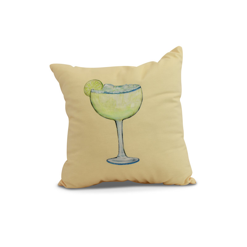Housse et insert de coussin carré Palm Beach, Jaune, 18 po x 18 po