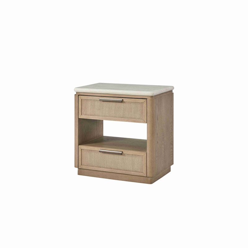 Table de chevet à deux tiroirs avec tiroirs en corde