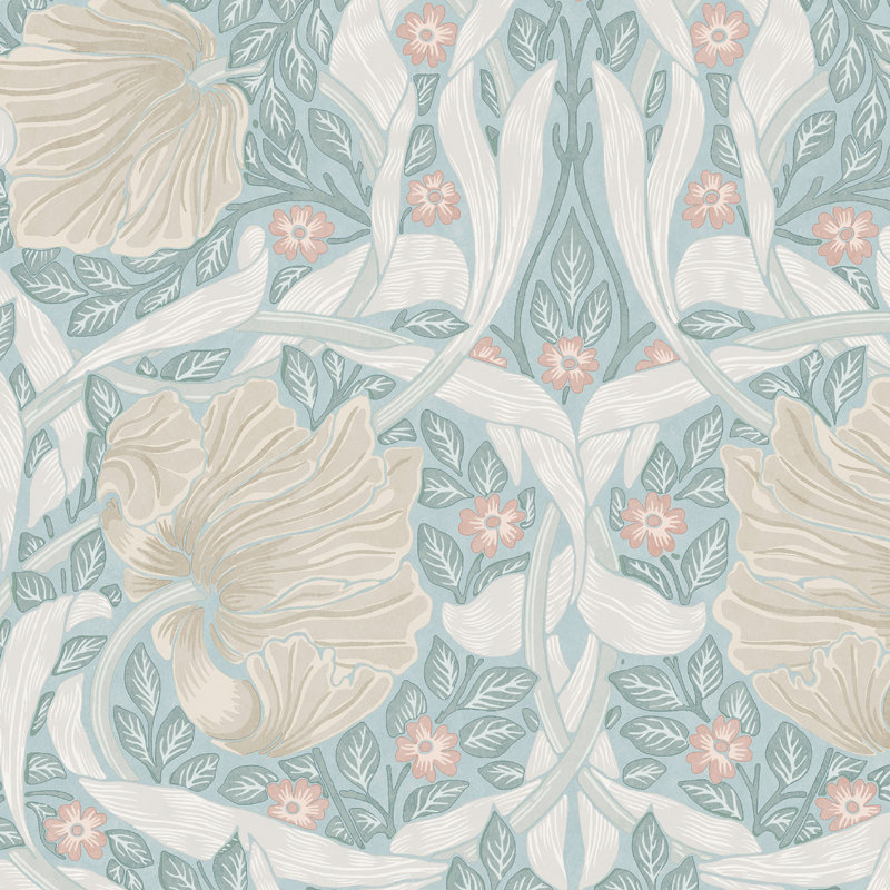 Papier peint William Morris Pimpernel Ocean, Bleu