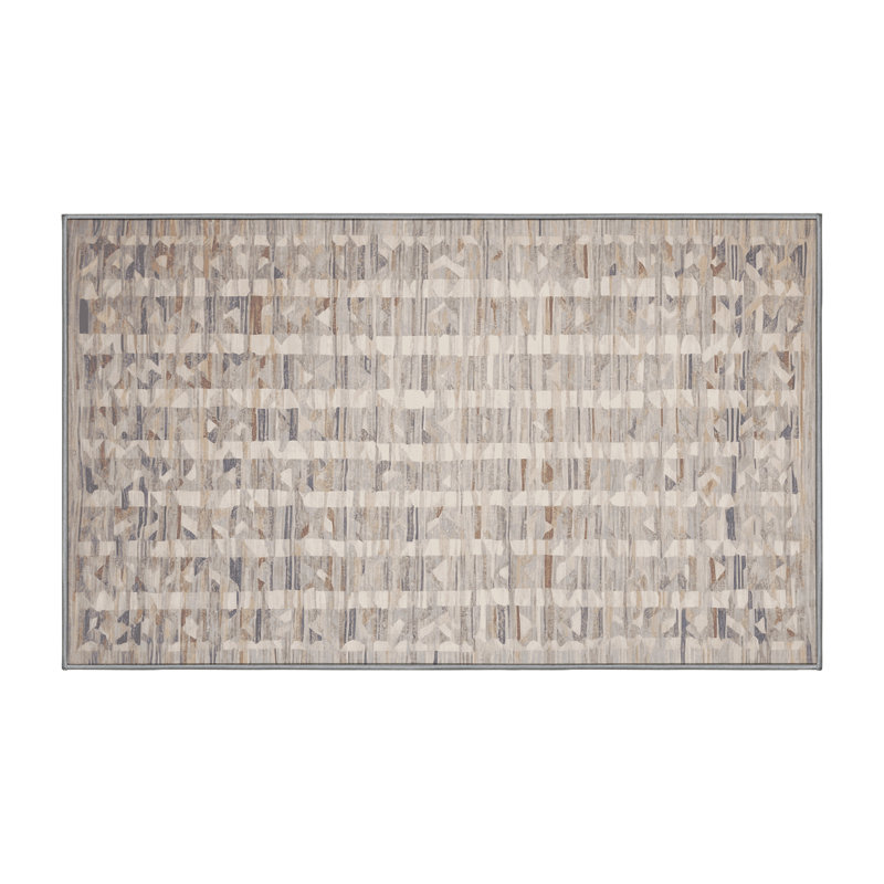 Machine Washable Gray Area Rug, Rectangle 2' x 3'