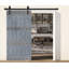 Porte de grange lambrissée peinte en bois sans trousse de quincaillerie d'installation-86217100-86217091