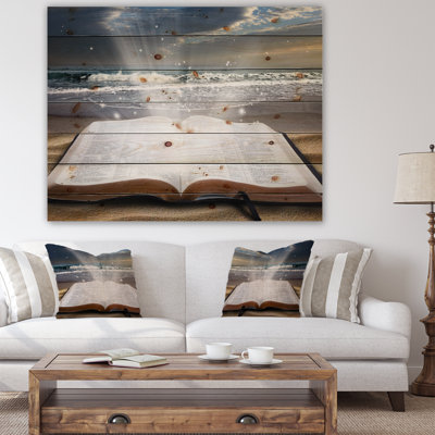 Impression sur toile, "Bible de Jésus à la plage"