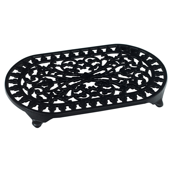 Oval 1 Piece Trivet, Black