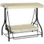 Balancelle de patio 3 places avec baldaquin convertible-1047707891
