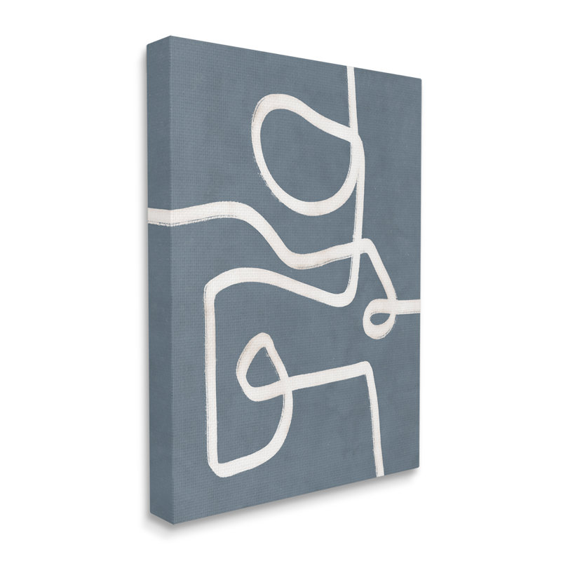 «Abstract Squiggle Shape Contemporary Paint Stroke Design» par Nina Blue - impression sur toile, H 20 po x l 16 po x P 1,5 po