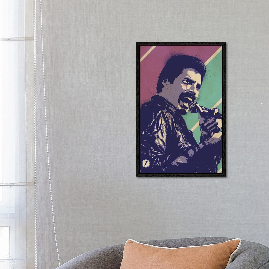 Freddie Mercury von Supanova - Galerie-verpackte Leinwand Giclée auf Leinwand