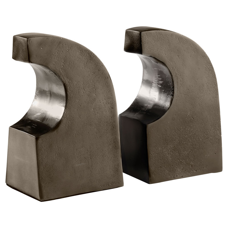 Apostrophe Modern & Contemporary Aluminum Bookends