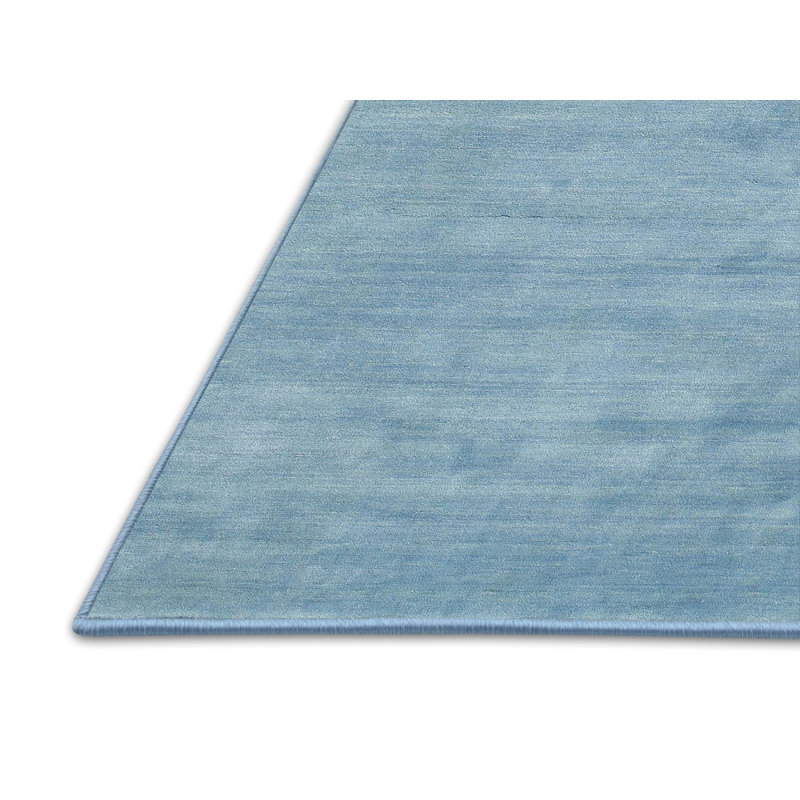 Tapis de zone bleu contemporain, Rectangle 5 pi x 7 pi