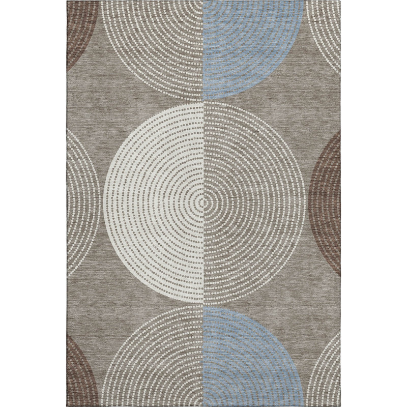 Premium Machine Washable Mayfield AMF2281 Geometric Rug, 10' x 14', Taupe