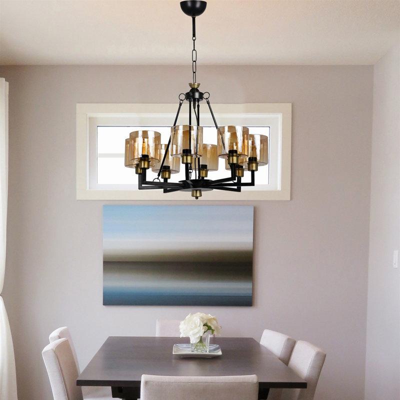 Wheelright 8 - Light Shaded Chandelier