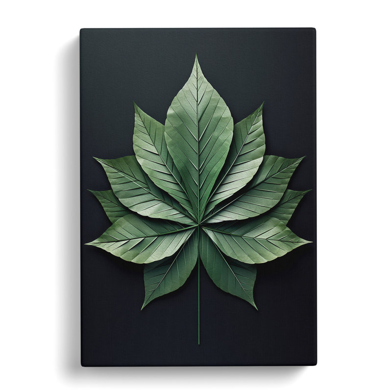 Leaf Geometric - Wrapped Canvas, 60cm H x 40cm W x 3cm D