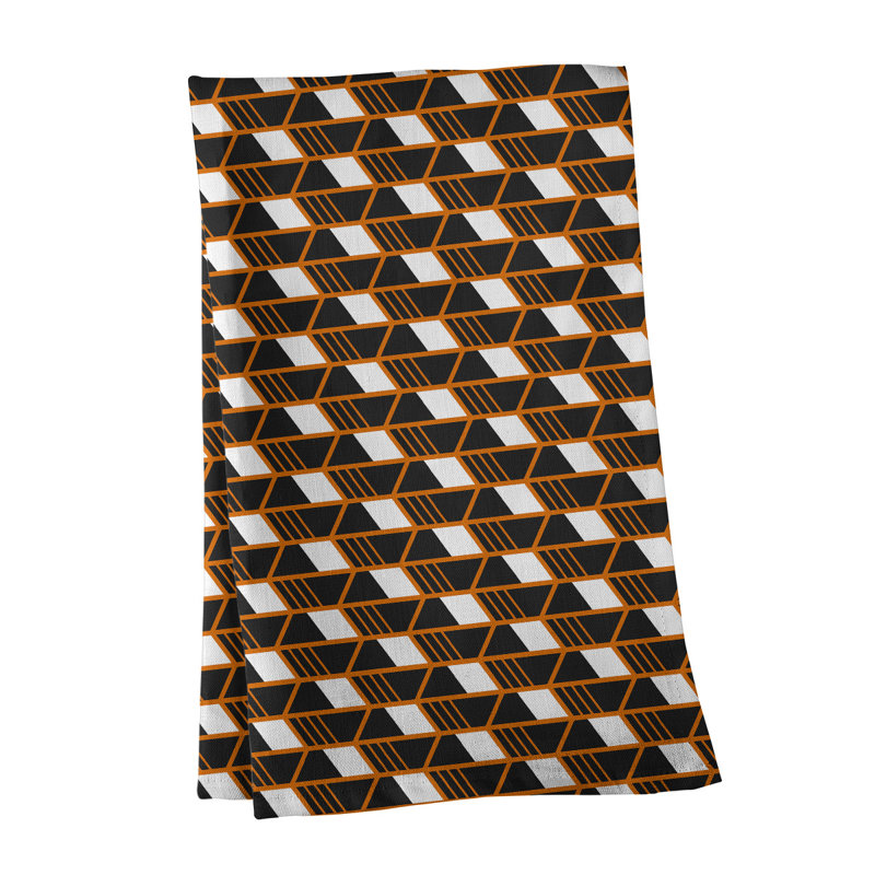 Torchon Suoz, Polyester sergé, Orange / Noir