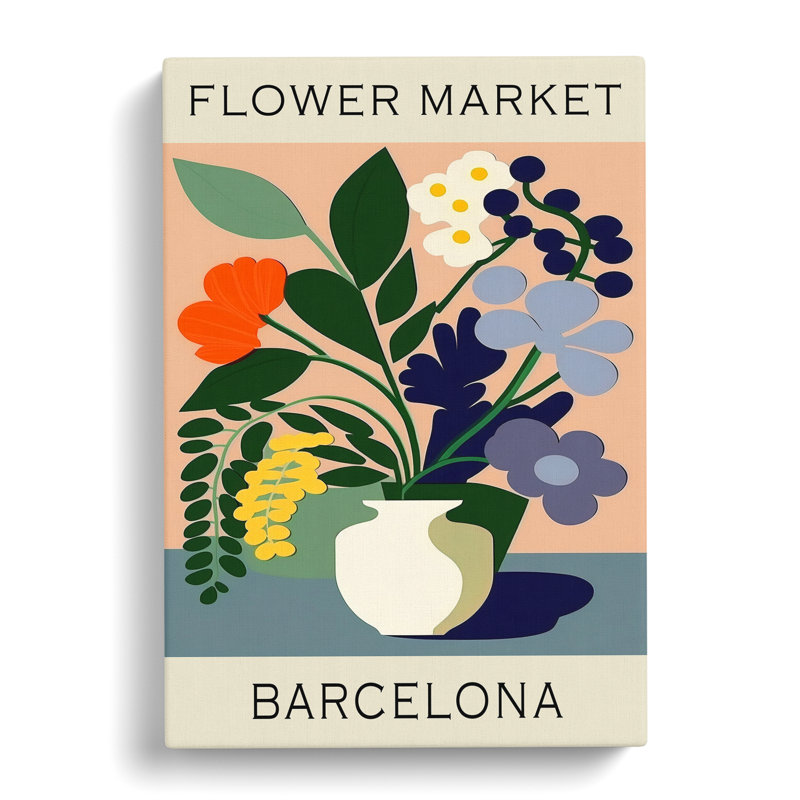 XMKTMKT-98 Barcelona Flower Market Exhibition No.2 - Wrapped Canvas Print, 50cm H x 35cm W x 3cm D