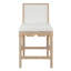 Square Back Counter Stool with Decorative Apron with Performance White Linen Upholstery-760457591