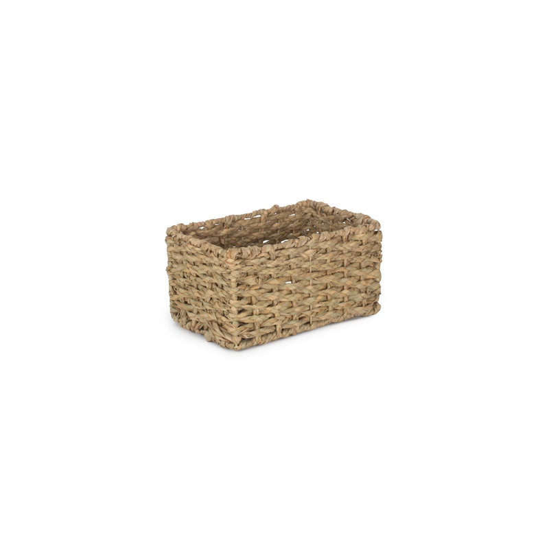 World Menagerie Wicker Thatch Grass Storage Basket, 18.5cm H x 35cm W x 22cm D