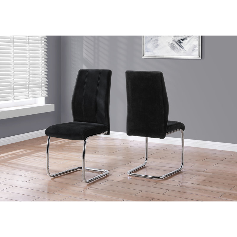 Carvalho Dining Chair, Side, Upholstered, Kitchen, Dining Room, Black, Silver