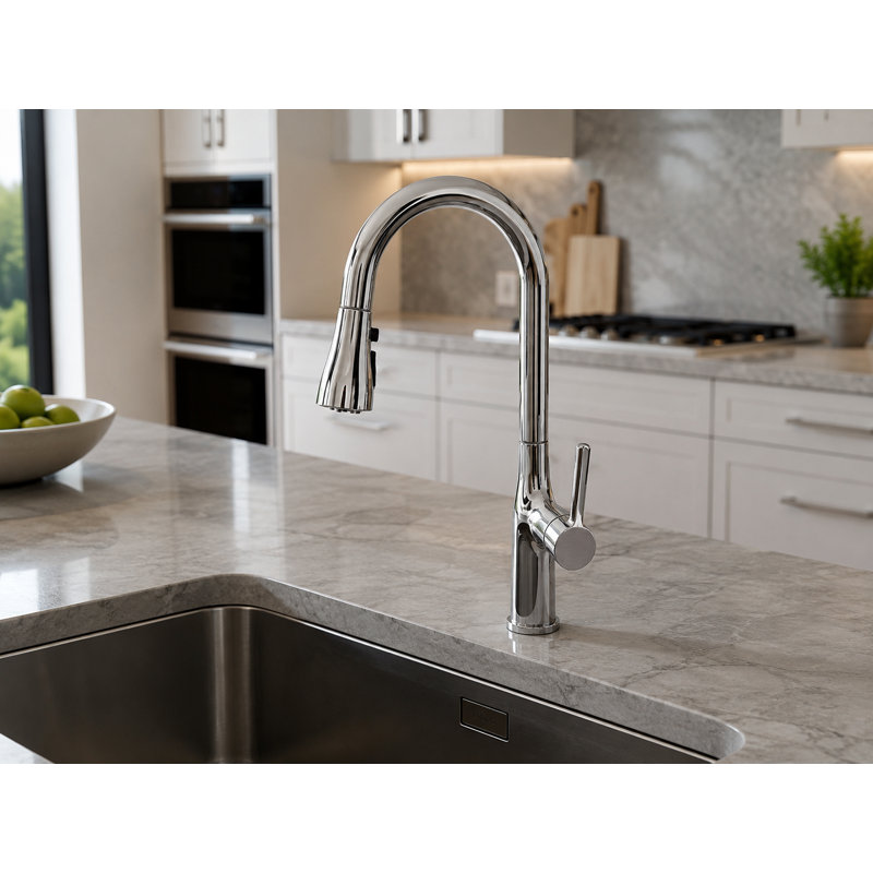 Robinet de cuisine moderne avec douchette extractible double Acero