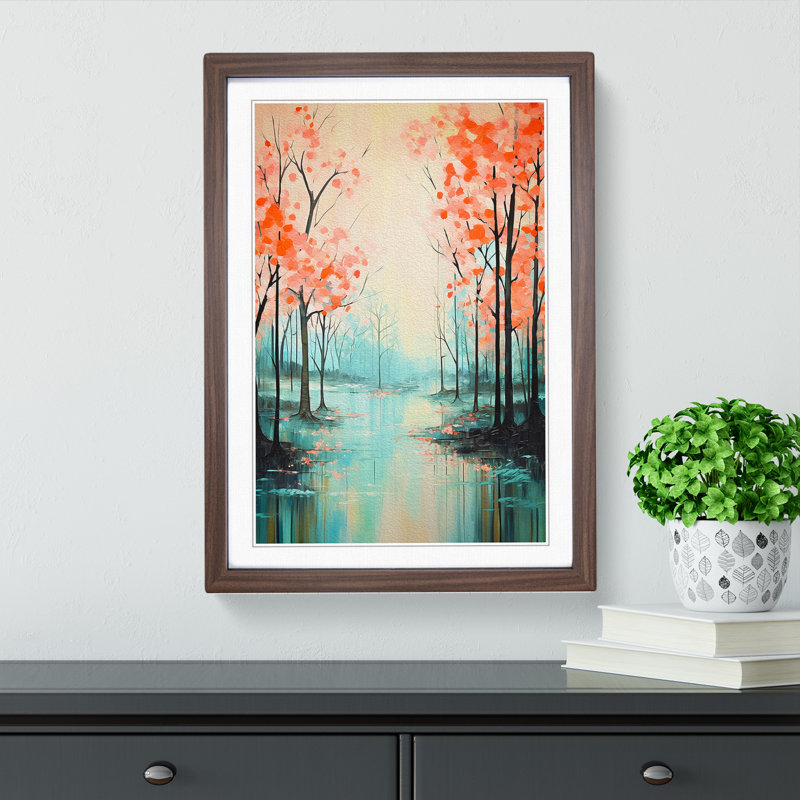 Spring ForestNo.2 - Single Picture Frame Print on Wood, Walnut Framed, 34cm H x 25cm W