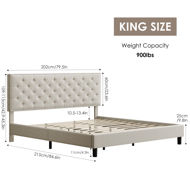 Latitude Run Emanuell Velvet Tufted Bed Frame | Wayfair