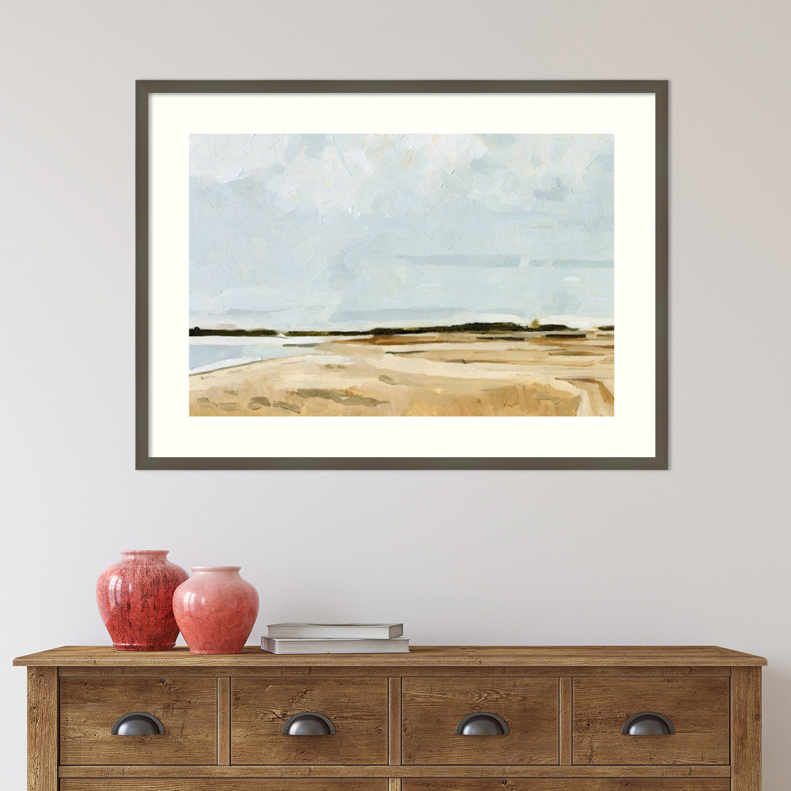 Emma "Quiet Coast I" Print by Emma Caroline, 27" H x 37" W, Black Framed Paper