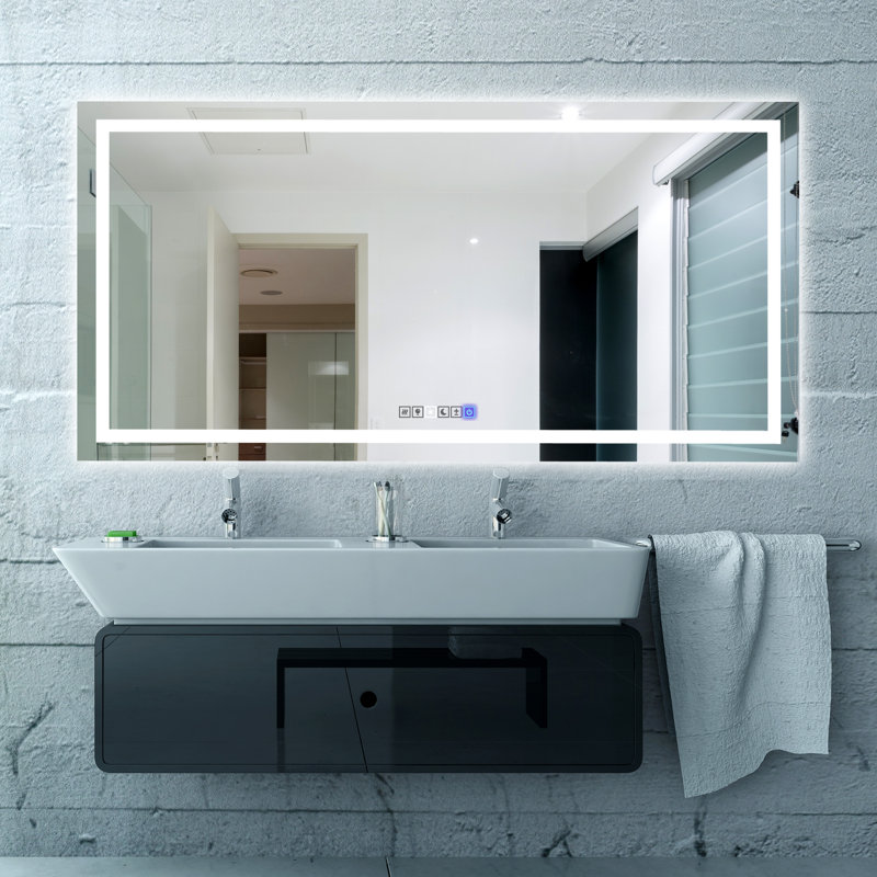 Miroir de salle de bain Andolina, 72 po x 36 po
