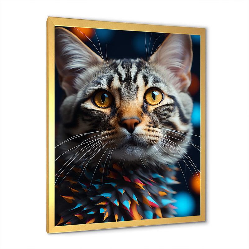 Impression sur toile American Shorthair Harmony Cat II - Cat, Cadre doré simple, H 32 po x l 16 po x P 1 po