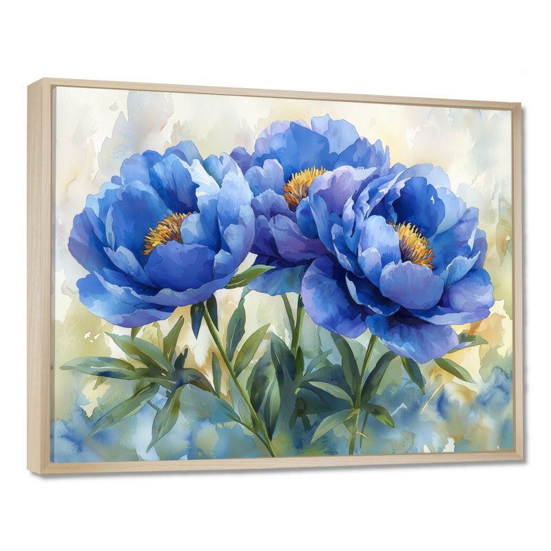 Isgard - Floral Oversized Canvas Prints, Floater Framed Print, Cream, 24" H x 32" W