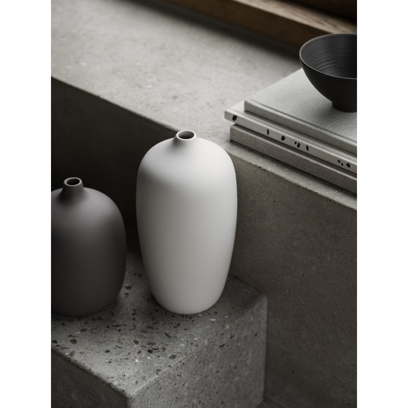 CEOLA Ceramic Table Vase 10'', 9.9" H x 5.1" W x 5.1" D, White