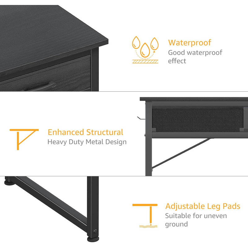 Space-Saving Writing Desk With Fabric Drawers For Small Bedrooms, Offering Ample Storage And Modern Style