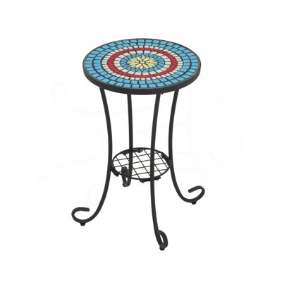 Patio Side Table With Shelf