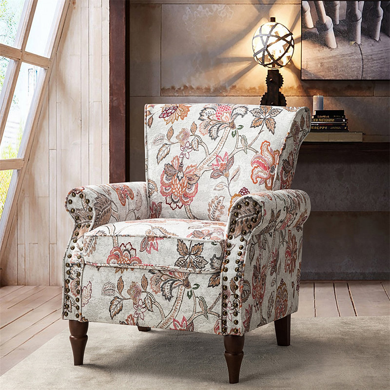 Vizzapu Upholstered Armchair, Pink Polypropylene/Olefin