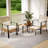 5 Pieces Wicker Outdoor Conversation Set With Ottomans