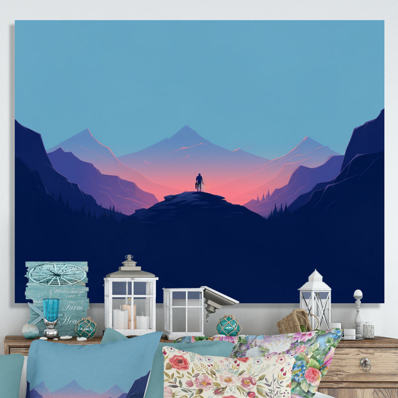 Minimalist Horizon III sur toile, H 16 po x l 32 po, White Picture Framed