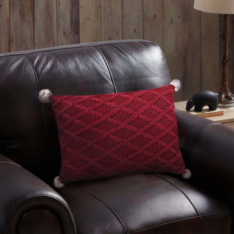 Diamond 24" x 24" Knit Sherpa Decorative Pillow