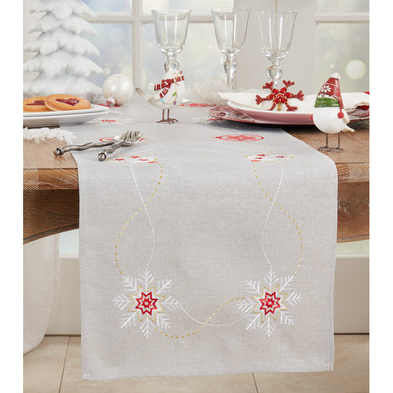 Runner_Ornaments Design Embroidered Table Runner, 72" L x 16" W