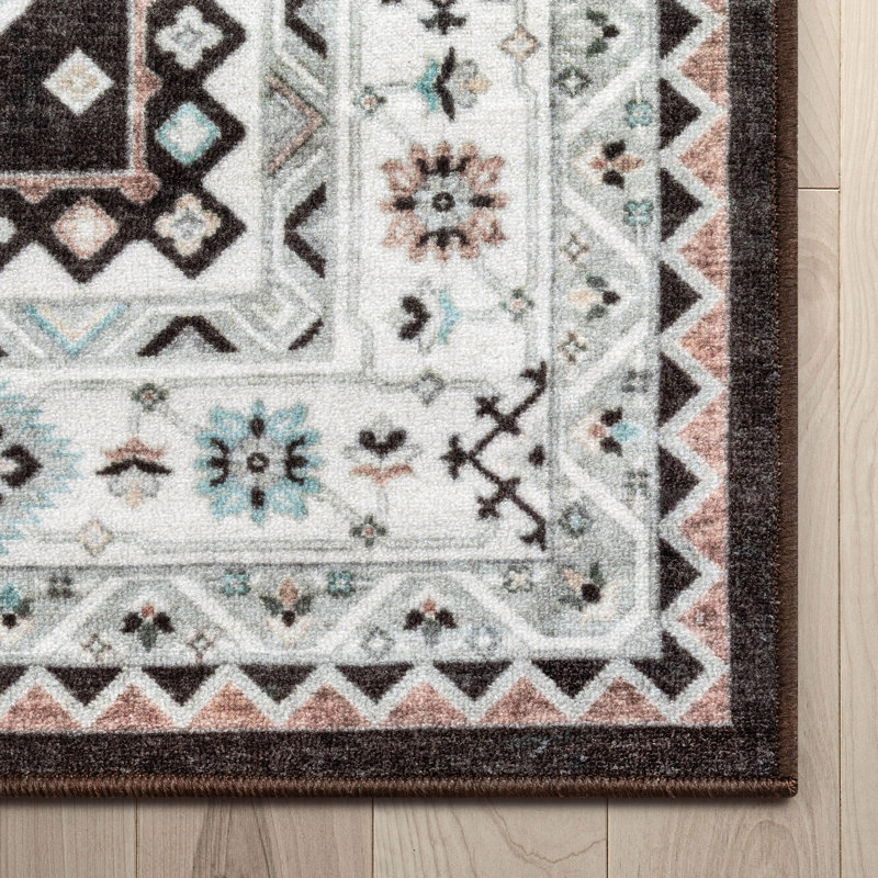 Tapis noir antidérapant Dery, Rectangle 3 pi 3 po x 4 pi 7 po