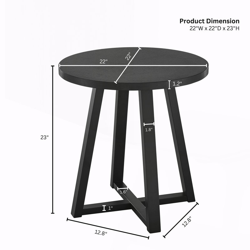 Table de bout ronde Modern, Black