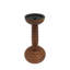 Porte-bougie en bois avec base ronde sculptée et détails décoratifs tournés pour un style décontracté moderne-116136134-116136136