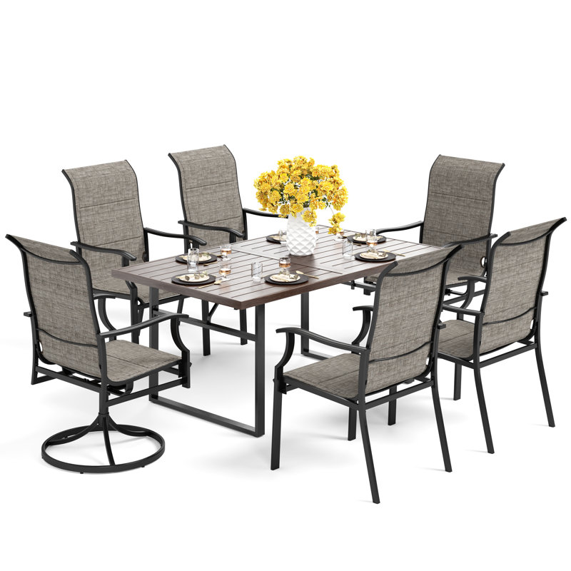 Argyri 6 - Person Patio Dining Set with Rectangular Table