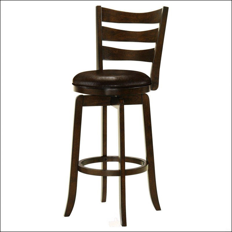 Chaise de bar pivotante en bois brun foncé Fenster