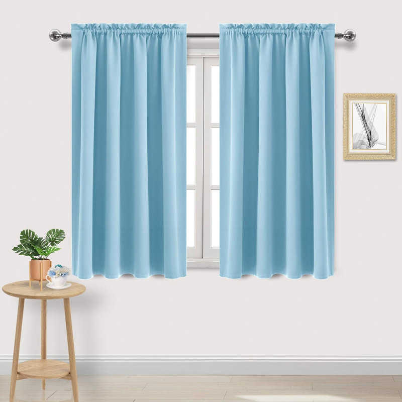 2 Panels Blackout Curtains – Thermal Insulated, Energy Saving & Noise Reducing Bedroom and Living Room Curtains, Set of 2 Rod Pocket Curtain Panels
