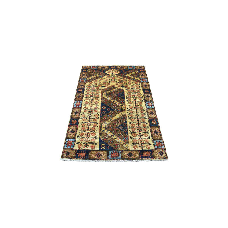 Tapis pur en laine noué à la main 3 pi 4 po x 5 pi 1 po brun Ersari 862FF93937E345D0AA980546464A45FE