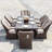 Algird 6 - Person Wicker Patio Dining Set with Rectangular Table , Cushions Included-61835926