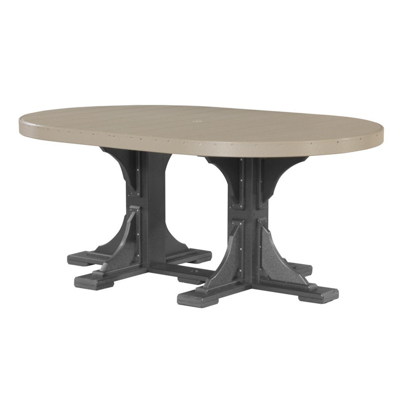 Table ovale Pelagius, Noir, H 36,25 po x l 72,5 po x P 48 po, Bois vieilli