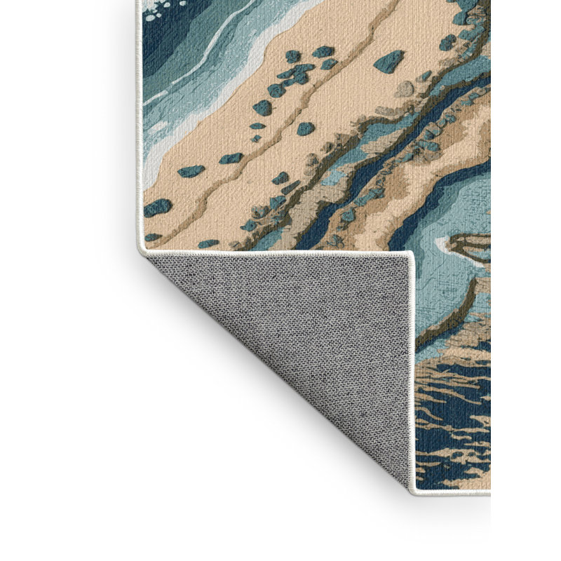  Tapis côtier lavable Atlantic Shoreline, Carré 6 pi