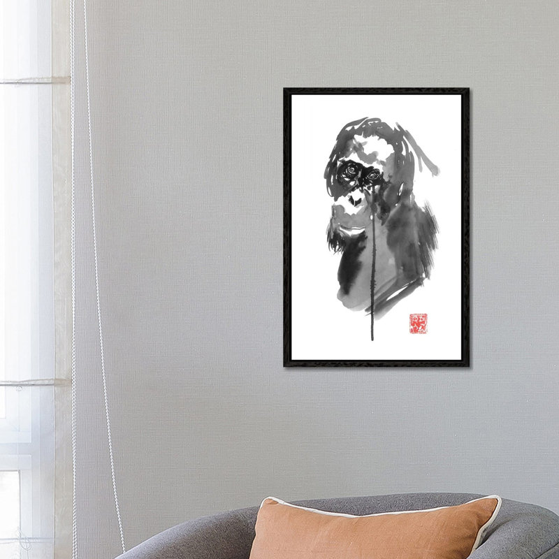 Borneo IV by Péchane - Painting on Canvas, Black Framed, 66.04 cm H x 45.72 cm W