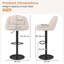 Upholstered Adjustable Height Bar Stool