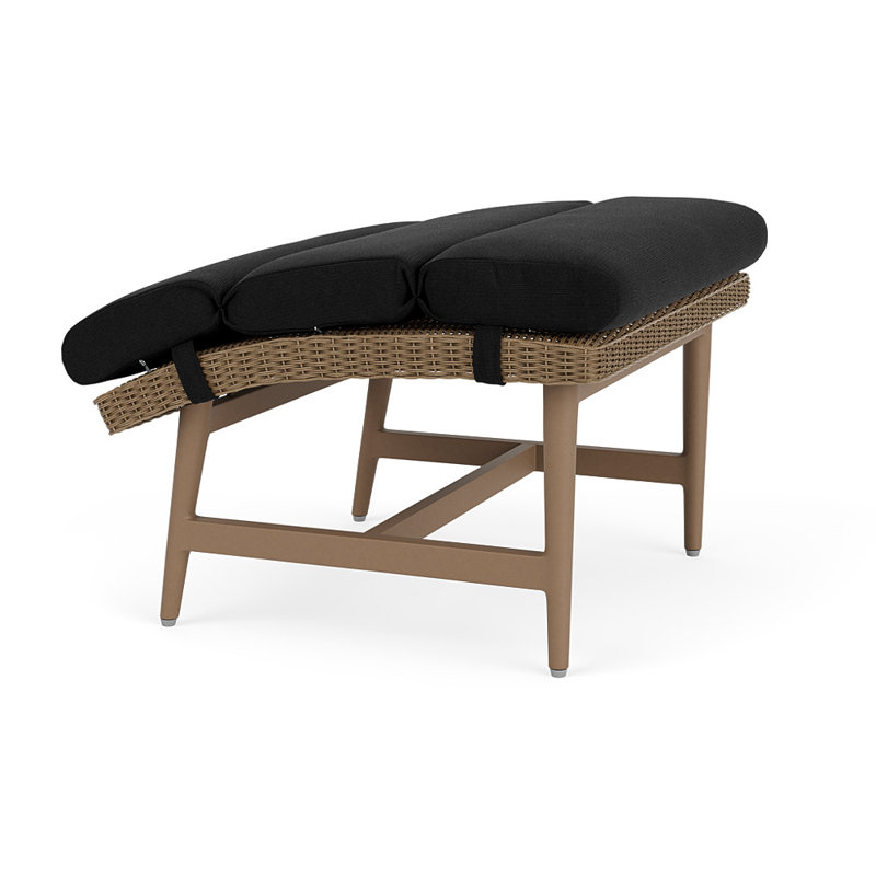 Cascade Outdoor Ottoman, Canvas Black, Fawn